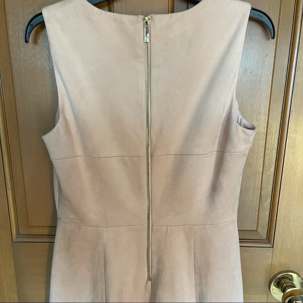 NWOT Calvin Klein Sleeveless Faux Suede Fit and Flair Dress Size 8 - Picture 5 of 9